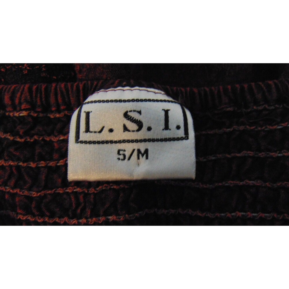 L.S.I Burgundy Babydoll Tank S/M Boho Festival Fairy Grunge Y2K Embroidered - Picture 7 of 7